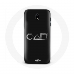 Samsung Galaxy J3 2017 &uuml;mbris Squid Game logo s&uuml;mbolid ruudukujuline ring kolmnurk Must taust