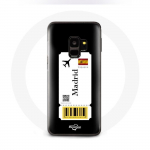 Coque pour samsung galaxy S9 plus Billet d'avion Madrid Espagne