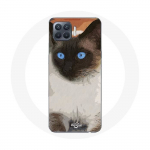 Kohver Oppo A93 siiami kassi must-valgetele sinistele silmadele