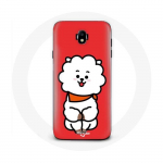 Coque pour Samsung Galaxy J5 2017 BTS Bangtan Gar&ccedil;ons BT21 RJ de Jin Fond Rouge