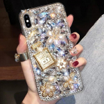 Luksuslik Bling Pearl Crystal Diamond Rhinestone lille&uuml;mbris Samsung S24 Ultra S23 FE S22 Plus A15 A25 A35 A55 A14 A24 A34 A54 A13 A23 A33 A53 A52 jaoks Xiaomi 13T(pro) valge