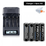 PALO USB akulaadija 1,2 V 1,5 V laetavatele akudele koos AA patareidega 4pcs batteries