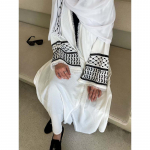 Moslemi kleit Tagasihoidlik islami r&otilde;ivad Uus pehme krepp tikandid Palestiina Kefiyyeh Abaya Ramadan Tutt Dubai Abaya naised XL valge