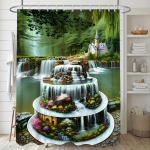 Ilusa m&auml;gede kose mustriga du&scaron;ikardinad geomeetrilised triibud kardinad vannitoatarvikutele komplekt vannikardin koos konksudega veekindel 180X180cm