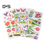 8 lehte / komplekt Kevadaken Klammerduvad v&auml;rvilised lilled koolibri liblikad Veekindel PVC kahepoolne kodukontori staatiline klaasist kaunistuse kleebis Sets