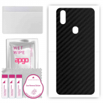 apgo Protective Skin Sticker for the back compatible with Oukitel C15 Pro Plus, Wrap Film, Foil, Vinyl - Pattern Carbon Black