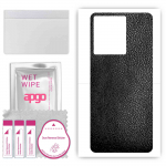 apgo Protective Skin Sticker for the back compatible with Infinix Zero Ultra 5G, Wrap Film, Foil, Vinyl - Pattern Black Leather