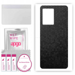 apgo Protective Skin Sticker for the back compatible with Xiaomi Redmi Note 12 Pro Speed, Wrap Film, Foil, Vinyl - Pattern Black Honeycomb