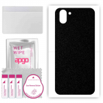apgo Protective Skin Sticker for the back compatible with Sharp Aquos R2, Wrap Film, Foil, Vinyl - Pattern Matte Black