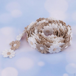 Daisy Flower Lace Edge Ribbon Edging Tikitud aplikatsioon sinine