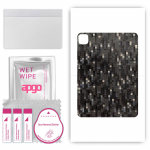 apgo Protective Skin Sticker for the back compatible with Apple iPad Pro 11 2022, Wrap Film, Foil, Vinyl - Pattern Carbon Black Pixel