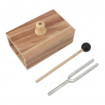 H&auml;&auml;lestushargi komplekt puidust resonaatorkarbiga kummivasaraga 512HZ terasest laulutoon Healing Yoga Me jaoks