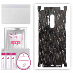 apgo Protective Skin Sticker for the back+sides compatible with OnePlus 8 Pro, Full Wrap Film, Foil, Vinyl - Pattern Carbon Black Pixel