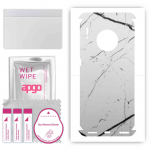 apgo Protective Skin Sticker for the back+sides compatible with Huawei Mate 30 Pro 5G, Full Wrap Film, Foil, Vinyl - Pattern White Marble