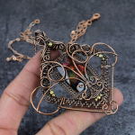Natural Bi-Color Tourmaline Copper Wire Wrap Gift Jewelry Pendant 3.66 f2g25
