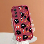 Pehme silikoonist ruudukujulise redeliga printimismustriga telefoni korpus T&auml;iskaanega kaamera p&otilde;rutuskindel kaitse kummist &uuml;mbris Samsungile Samsung A03 valge