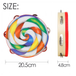 Orff 8 tolli tamburiin pulgakommi mustriga k&auml;sikella trumm KTV peoks jingle Bell lastele muusika m&auml;nguasjad valgustuspillid CHINA