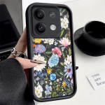 Hortensia lillemustriline &uuml;mbris Xiaomi Poco X6 X5 13t 11t Pro Redmi Note 13 12 11 10 Pro p&otilde;rutuskindlale silikoonist pehme objektiivi kaitse&uuml;mbrisele Redmi Note 13 4G must