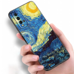 Van Gogh Starry Sky Art silikoonist telefoni&uuml;mbris Xiaomi Redmi Note 11 10 9 8 Pro 11T 10T 10S 9S 8T 9 9A 9C 9T must pehme kate jaoks Redmi 9