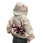 Unisex mantel Spider Print Dark Punk Style Unisex Halloweeni kost&uuml;&uuml;m High Street Hip Hop Pehme Palus T&otilde;mblukuga pikkade varrukatega kapuutsiga s&uuml;gismantel XXL must
