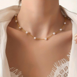 Faux Pearl Choker moesulamist rangluukett Minimalistlikus stiilis ehted naistele igap&auml;evaseks aksessuaariks v&otilde;i pidup&auml;evadeks kuld
