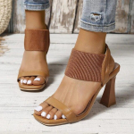 Kudumine K&otilde;rged kontsad Naiste kingad Sandaalid Moekleit Tursked sussid Suvised Jalutusk&auml;igud Rannapumbad 35 pruun