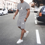 2023. aasta uus Summer Hot meeste T-s&auml;rk+l&uuml;hikesed p&uuml;ksid Meeste Spordikomplekt 3D LOGO Prindi Vaba aeg Mood l&uuml;hikeste varrukatega T-s&auml;rkide top komplekt S