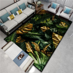 3D Ilus Lilled Kuldne Roos Vaip Kodu Elutuba Magamistuba Diivan Uksematt Dekoratiivne Vaip Libisemisvastane Matt 80*120cm