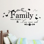 Family Letter Wall Sticker Wallpaper Waterproof Easy to Clean Removable Decals for Kitchen