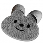 Bunny Shape jalakoorijamatt Pehme silikoonharjastega kooriv valutavaid jalgu rahustav surnud nahka eemaldav libisemiskindel iminapp Vannitoa jalgade masseeriv matt valge