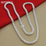 925 Sterling h&otilde;bedane 5 mm &uuml;mmargune karbikett 18/20/24 tolline kaelakee naistele, meestele, moekad pulmakihluslikud ehted 60cm