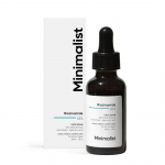 Minimalistlik 5% niatsiinamiidne n&auml;oseerum selgele s&auml;ravale nahale ja parandab nahka B3-vitamiini ja h&uuml;aluroonhappega, p&auml;evane ja &ouml;ine seerum tundlikule nahale, 30 ml