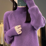 Naiste ka&scaron;miir kampsun Qinghe ka&scaron;miir 30% ka&scaron;miir 70% vill s&uuml;gis-talvine ka&scaron;miir paks pullover pehme ja soe XXL lilla