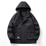 M&auml;gi kapuutsiga mantel Meeste kevad-s&uuml;gis uus trend V&auml;lismatkamine Vabaaja jakk Veekindel pealisjakk 8XL black