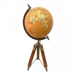 Dekoratiivne maailmakaardile maakera ornament puidust statiivialusega/&otilde;petlik