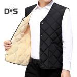 Meeste vest V-kaelusega varrukateta &uuml;herealine &uuml;hev&auml;rviline vest taskutega, paksendatud pl&uuml;&uuml;sist voodriga vestijakk M hall