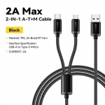 Essager 2-&uuml;hes USB-t&uuml;&uuml;pi C mikrokaabel Xiaomi Redmi Samsung Huawei 2A kiirlaadimise andmekaabli jaoks mobiiltelefoni USB-laadija juhe 1.2m must
