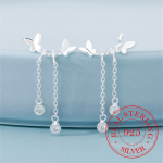 Butterfly Drop K&otilde;rvar&otilde;ngad Naistele 925 Sterling H&otilde;beda Pulma v&otilde;lu K&otilde;rvar&otilde;ngad Boucle d'oreille Ehted Pendientes
