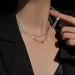 925 Sterling h&otilde;bedane l&auml;ikiv liblikas rangluu kett kaelakee naistele Choker Party Pulma trendikad ehted kingitused 45cm valge