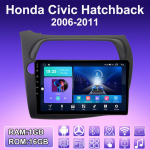 2 DIN Android Auto raadio Honda Civic Hatchback 2006-2011 jaoks Multimeediapleier Peak unit Stereo GPS-navigatsioon WIFI 1+16GB 1+16GB