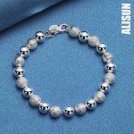 925 h&otilde;bedane j&auml;&auml;tunud sile, vahelduv helmestega k&auml;ev&otilde;ru Moodsad pulmaehted 20CM