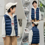 2&ndash;14-aastastele lastele &uuml;likerged valged pardi sulevestid, s&uuml;gisesed t&uuml;drukud, &otilde;hukesed, soojad vestid, poistele, lasteriided 150 tumesinine v&auml;rv