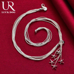 925 h&otilde;bedane viie madu kett Merit&auml;he kaelakee Moodsad pulmaehted 44CN 1.20*1.20cm