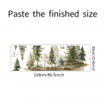 Akvarell Mets Magamistuba Elutoa Taust Haljastus Dekoratiivsed Seinakleebised Isekleepuvad 39*118CM/fun-L078