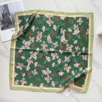 58 CM suvine uus simuleeritud siidist kandiline sall kunstilise lillelise salli, juuksepaela, naiste dekoratiivse mitmek&uuml;lgse v&auml;ikese pear&auml;tikuga 58*58cm
