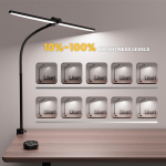 Kahepealine p&ouml;&ouml;rleva k&auml;ega laualamp RGBCW LED kontorivalgusti RGB v&auml;rvi muutev valgusmuusika s&uuml;nkroonimispuute US Plug must