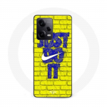 Coque Maniacase pour Xiaomi Redmi Note 12 Pro 5G logo just do it couleur bleu front jaune