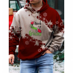 J&otilde;uluvana Meeste graafiline kapuuts Moodne igap&auml;evaste p&otilde;hit&otilde;dede prinditud pullover Spordiga v&auml;lipuhkusepuhkuse kapuuts L