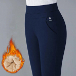 Naiste triibulised sirged p&uuml;ksid kontorimood, elastsed k&otilde;rge v&ouml;&ouml;kohaga tasku Naiste vabaaja p&uuml;ksid 2XL vaarika