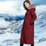 Naiste Winter Parka kunstkarusnahast mantel Tippklassi pikk mantel M veinipunane v&auml;rv